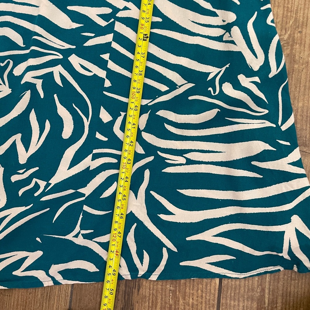 Goa Beachwear by Japna Maxi Dress Womens XS Teal Zebra Print Smocked Back - Picture 6 of 7